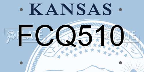 FCQ510 Kansas License Plate