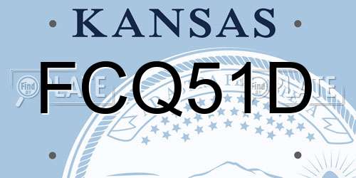 FCQ51D Kansas License Plate