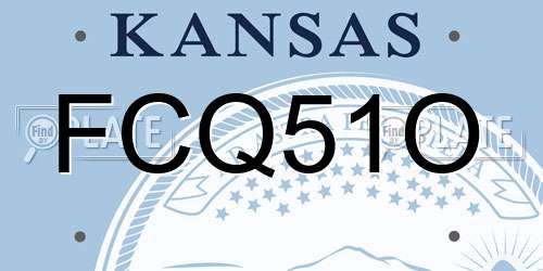 FCQ51O Kansas License Plate