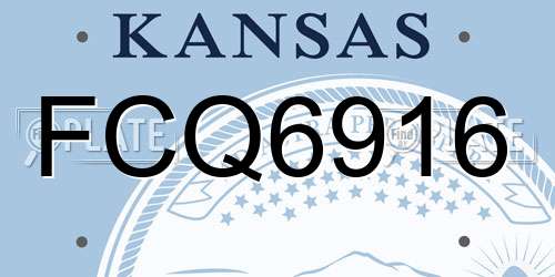 FCQ6916 Kansas License Plate