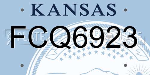 FCQ6923 Kansas License Plate