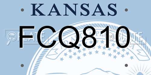 FCQ810 Kansas License Plate