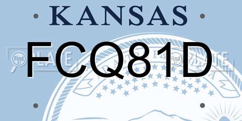 FCQ81D Kansas License Plate