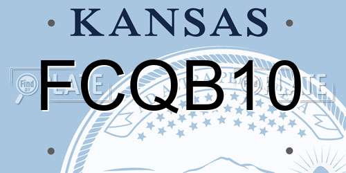 FCQB10 Kansas License Plate