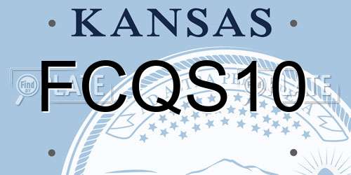 FCQS10 Kansas License Plate