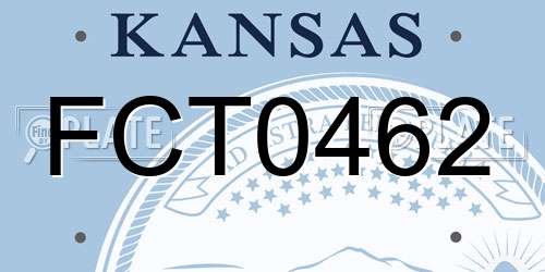 FCT0462 Kansas License Plate