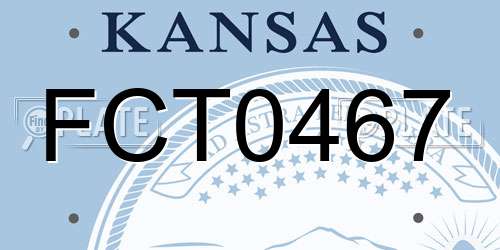 FCT0467 Kansas License Plate