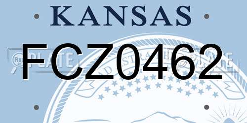 FCZ0462 Kansas License Plate
