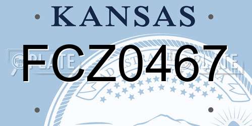 FCZ0467 Kansas License Plate