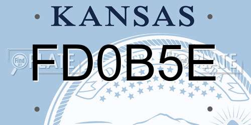 FD0B5E Kansas License Plate