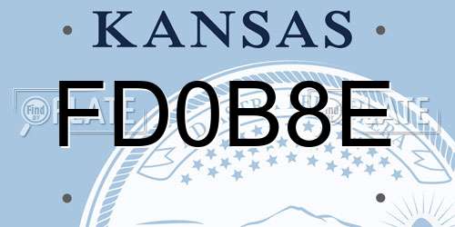 FD0B8E Kansas License Plate