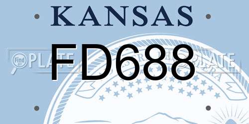 FD688 Kansas License Plate