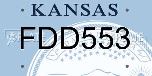 FDD553 Kansas License Plate