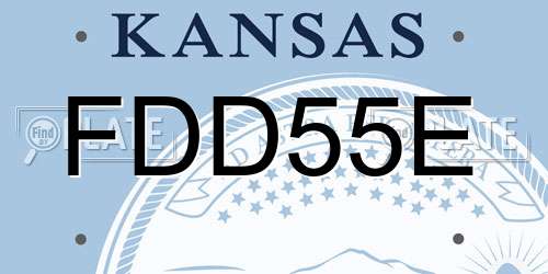 FDD55E Kansas License Plate