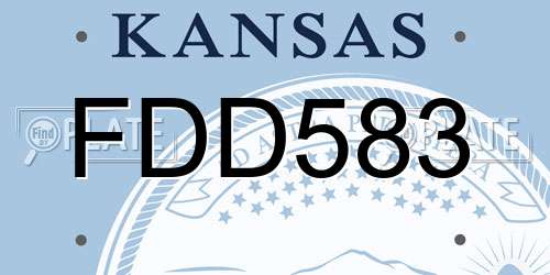 FDD583 Kansas License Plate