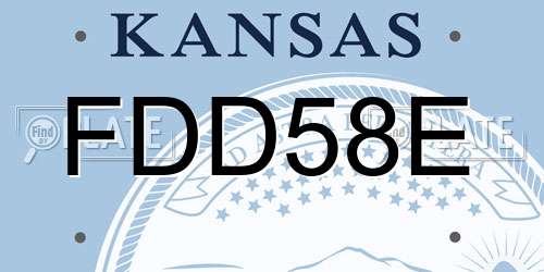 FDD58E Kansas License Plate