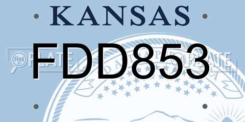 FDD853 Kansas License Plate