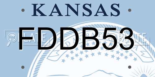 FDDB53 Kansas License Plate