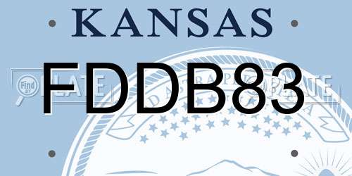 FDDB83 Kansas License Plate