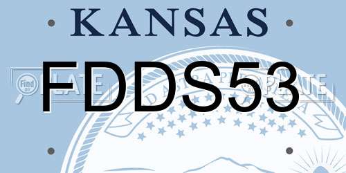 FDDS53 Kansas License Plate