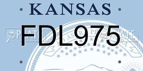 FDL975 Kansas License Plate