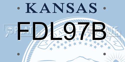 FDL97B Kansas License Plate