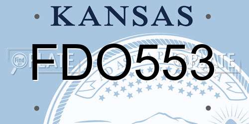 FDO553 Kansas License Plate