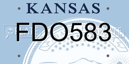 FDO583 Kansas License Plate