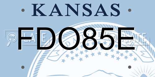 FDO85E Kansas License Plate