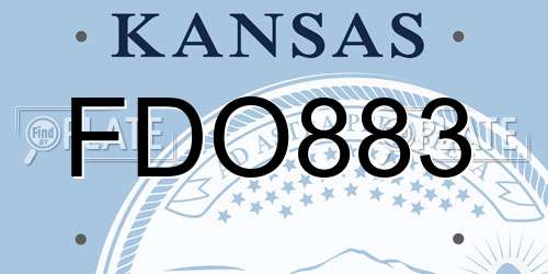 FDO883 Kansas License Plate