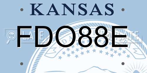 FDO88E Kansas License Plate