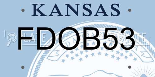 FDOB53 Kansas License Plate