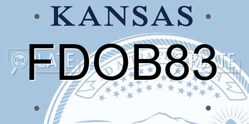 FDOB83 Kansas License Plate