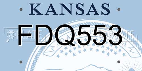 FDQ553 Kansas License Plate