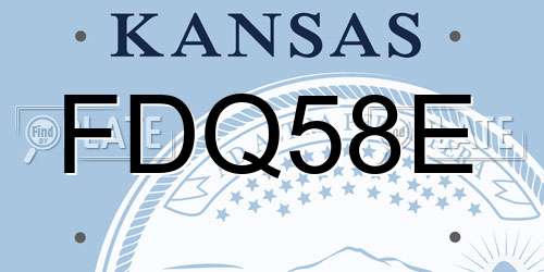 FDQ58E Kansas License Plate
