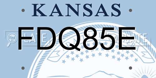FDQ85E Kansas License Plate