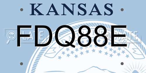 FDQ88E Kansas License Plate
