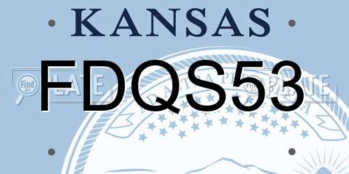 FDQS53 Kansas License Plate
