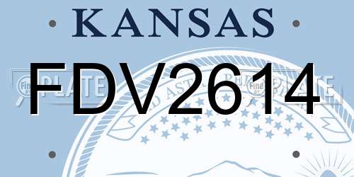 FDV2614 Kansas License Plate