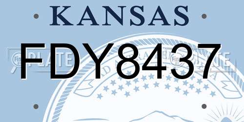 FDY8437 Kansas License Plate