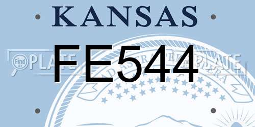 FE544 Kansas License Plate