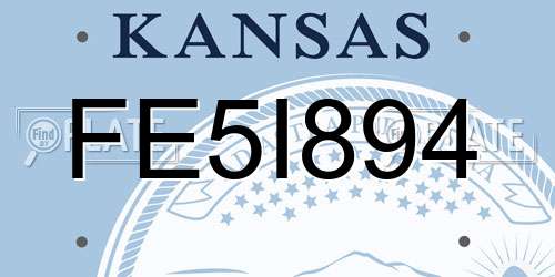 FE5I894 Kansas License Plate