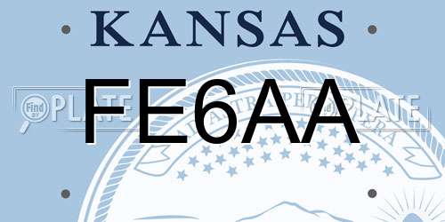 FE6AA Kansas License Plate