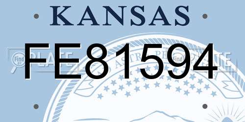 FE81594 Kansas License Plate