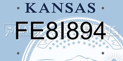 FE8I894 Kansas License Plate