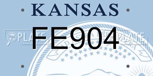 FE904 Kansas License Plate