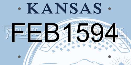 FEB1594 Kansas License Plate