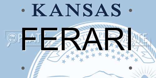 FERARI Kansas License Plate