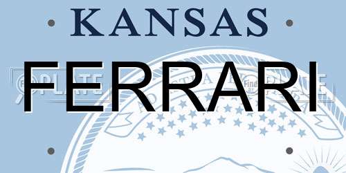 FERRARI Kansas License Plate