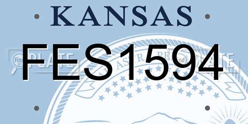 FES1594 Kansas License Plate